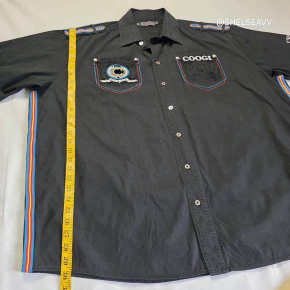 Coogi Premium Colors Embroidered Button Up Short Sleeve Shirt Men Size 3XL - Picture 7 of 10